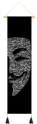 CoolChange Rollbild mit Anonymous Maske | Anonymous Poster | Guy Fawkes Maske Wandbild | ASCII Art | 130x33cm