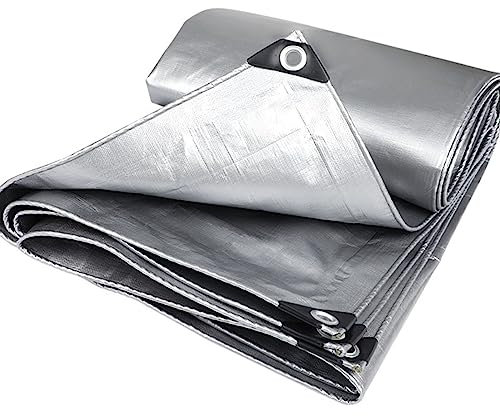 Lona Impermeable Lona de Protección con Ojales Resistente a los Desgarro Heavy Duty Proteccion Solar Waterproof Lona,para Muebles de Jardín Camión Piscina Madera,Gris (2x1m/6.6x3.2ft)