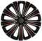 J-Tec Satz Radzierblenden Rosso 15-Zoll Silber/Schwarz/Rot