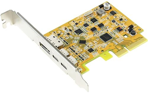 Sunix UPA2015 PCI Express Karte, USB 3.2 Gen2 10G, DP Alt Mode PCI Express Hostkarte mit 2 USB-C-Anschlüssen