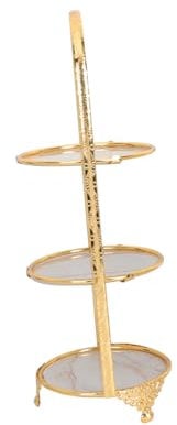 GRIRIW Three-tier Pallet Rack Party Cake Holder Dessert Stand Snacks Cake Stand Tower Porcelain Cupcake Stand Makeup Organizer Crackers Cake Pan Wrought Iron Pastry