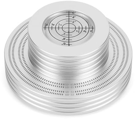 Wyerewel Schallplattenklemme mit 50 Hz/60 Hz Schallplattengewicht LP Vinyl Schallplattenklemme mit Wasserwaage, Plattenspieler-Stabilisator, Vibrationsspieler-Zubehör (B)