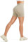 JOYSPELS Kurze Sporthose Damen Sport Shorts, High Waist Radlerhose Kurz Leggings Push Up Gym Laufhose Scrunch Leggins Sommer(Champagnerbeige,M)