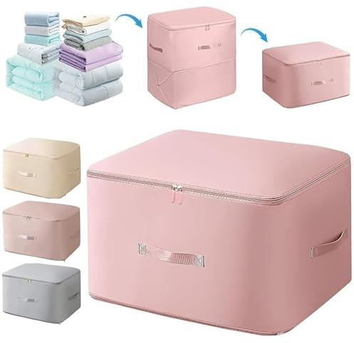 Ultra Space Saving Self Compression Organizer, Compression Storage Bags Packing Cubes Clothes Storage Bags Heavy Duty Moving Bags for Comforters, Clothes (Pink, l)