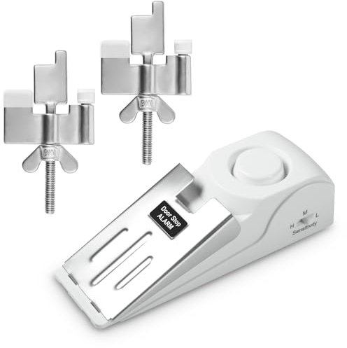Fuers Door Stop Alarm & Portable Door Lock, Non-Slip Wedge Door Stopper Alarm with 120dB Alert, Adjustable Dual Protection Door Security Kit for Home Hotel Door Lock Travel Safety Personal Protection
