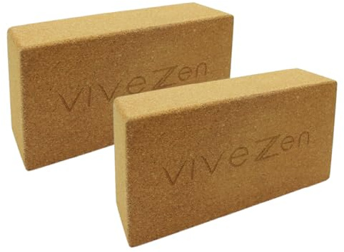 Vivezen - 2er Set Yogablöcke 22,5 x 12 x 7,4 cm - Kork