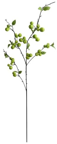 LKPOMI 2 Pcs 41 Inch Artificial Apples Branches Faux Fruit Tree Plants Fake Apples Stem with Green Leaves for Vase Flower Arrangement Home Party Table Centerpiece Decor (Green)