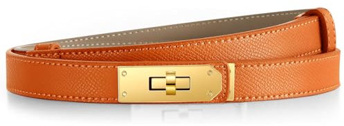 ZHUOMOT Gürtel Damen,Ledergürtel Damen,Dupes Damengürtel,Taillengürtel,Belt Women,Schmaler Gürtel Orange