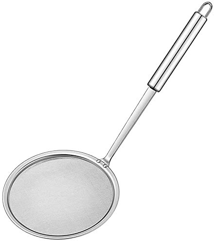 Aieraczy 10cm Skimmer Spoon, Spider Strainer Skimmer, Spider Cooking Utensil, Slotted Spoon, Stainless Steel Ladle Wire Spoon for Kitchen Cooking and Frying, Oil Filter, Pasta, Spaghetti, Noodle