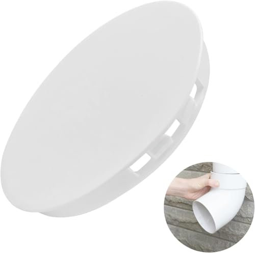 DN 90 mm Lüftungsrohr Endstück Abdeckung - OD 96 mm Federdeckel Rohr Deckel Inner Ø 90mm, Rohrabdeckung aus ASA-Kunststoff, UV-beständig, Brandschutzklasse 94-V2 (1 Stück, Weiß)