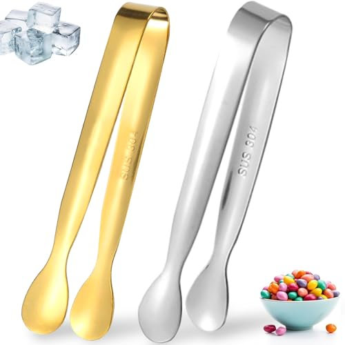 Mini Pince Alimentaire, Pinces Acier Inoxydable, Pince à Sucre, Pince a Bonbon, Pince à Glaçons, Pince Cuisine, Petite Pince, Pince Inox Cuisine, Pince Cuisine Inox, pour Cuisine, Café, Fête, Bar