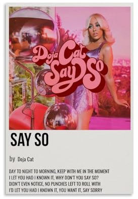 NFChang Doja Musikposter Cat-Say So, Albumcover, Poster, dekoratives Gemälde, Leinwand, Wandgemälde, Wohnzimmer, Schlafzimmer, Wandkunst, moderner Bilddruck, Heimdekoration, 30 x 45 cm, ungerahmter