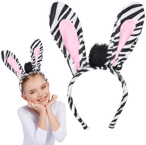 Tier Haarreifen, Cartoon Party Tier Verkleidung Haarreif, Haarreif Damen Tier, haarreifen kinder, Haarreifen, Haarschmuck, für Kinder Erwachsene, Halloween Karneval Cosplay Mottoparty (Zebra)