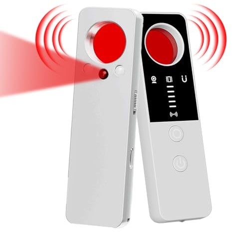 Versteckte Kamera Detektor, 7 in 1 Tragbar Wanzen Detektor, 5 Empfindlichkeitsstufen Drahtloser Hidden Camera Detector, Kamera Finder Detektor für Hotels, Zuhause, Reisen, Schlafzimmer, Büro, Auto
