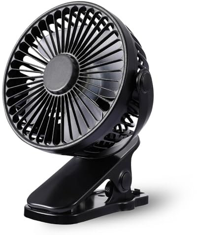 Portable Clip on Fan Small Desk Fans USB Rechargeable Personal Mini 360° Rotate Table Pram Fan for Home Office Car Seat Crib Camping