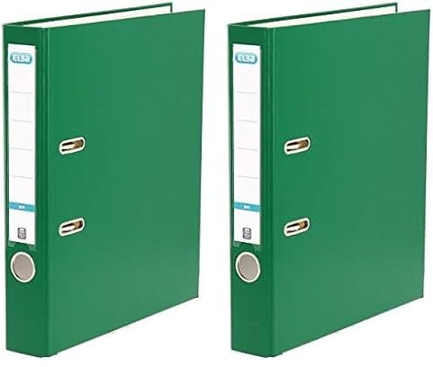 Elba Ordner A4, smart Pro, 5 cm schmal, Kunststoff außen, grün (Packung mit 2)
