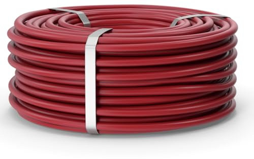 Koscom Câble solaire 6 mm² I 50 m H1Z2Z2-K Câble solaire pour installations photovoltaïques I À poser directement à la terre I Câble de raccordement pour modules PV (rouge | 19 % MwSt, 50 m)