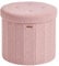 SONGMICS Mazie Kollektion – Sitzhocker rund, Fußhocker mit Stauraum, Faltbarer Hocker mit abnehmbarem Deckel, einfache Montage, Fleece, Wohnheim, Schlafzimmer, Wohnzimmer, pastellrosa LSF606R01