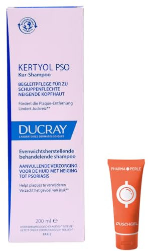 KERTYOL PSO Kur-Shampoo 1x 200 ml I Begleitpflege für zu Schuppenflechte neigende Haut I Psoriasis I Fördert die Plaque-Entfernung I lindert Juckreiz I Spar-Set plus Pharma Perle give-away