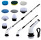 TOOLSGO Fregadora eléctrica giratoria inalámbrica multifunción con mango retráctil para baño, bañera, azulejos, suelos, muebles, ducha, limpieza potente con 9 cepillos