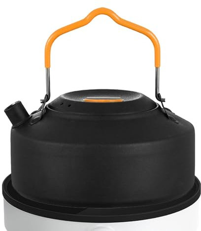 Caldaia da campeggio – Pentola compatta da 1 litro, in acciaio inox leggero | Bollitore elettrico portatile in metallo per bushcraft, escursioni, pentole di sopravvivenza per uso esterno