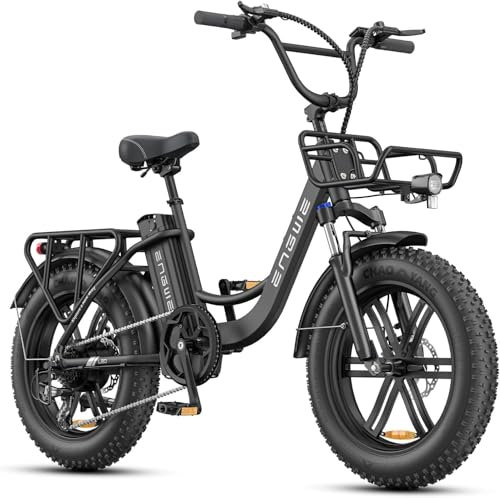 ENGWE L20 BOOST Electric Bike, 20‘’ ×4.0‘’ Fat Tire E-Bike for Adults 7 Speeds, 250W Motor 48V 13AhRemovable Battery Range up 120 km (Black)
