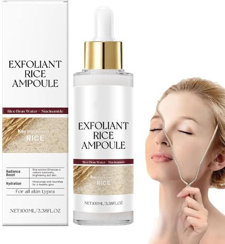 Glow Rice Peeling Exfoliant Reis Peel Lösung,weiß & schwarz Feuchtigkeitsspendende Gesichtspflege Serum,Sanfte feuchtigkeitsspendendes Gesicht und Körper