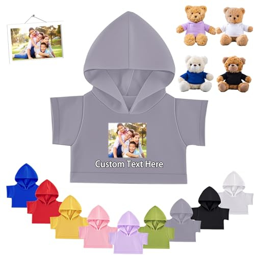 FAHOXUMR Personalisierte Kleidung für Teddybär und Puppen, individuelle Stofftier- und Plüschpuppen-Kleidung für 20-40 cm Stoffbär