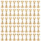 50pcs décoratifs en laiton Rivets à tête plate Vis de travail en cuir de travail manuel (4 mm / 0,16 pouce)