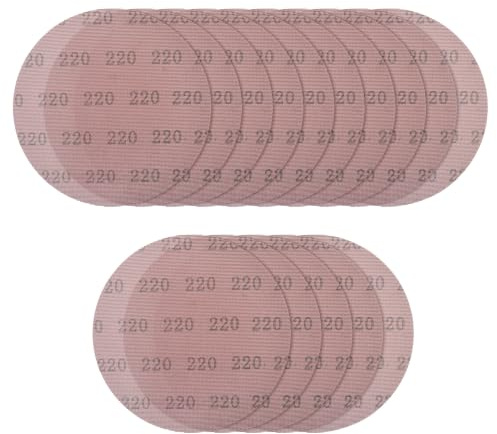 GOLD DEER 15 Pack 9 Inch Mesh Sanding Discs 220 Grit | Open Mesh Construction, Ceramic Mesh Sandpaper, Dust-Free Hook Loop Drywall Sandpaper, for Wood, Metal, Drywall Finishing