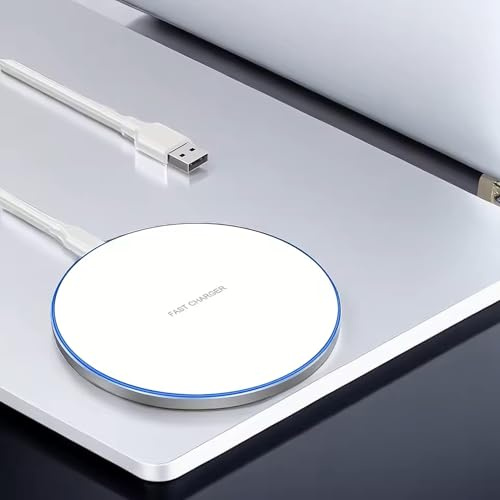 100W Ultra-Thin Wireless Charger Pad Fast Charging Mat Compatible with Latest Smartphone Models, Universal Qi-Enabled Devices, AirPods, Wireless Earbuds Portable Slim Design for Home Office Travel
