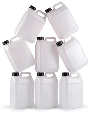 Ti’Pi - Lot 8x bidon/jerrican 3 litres - Transucide - En plastique naturel de grade alimentaire - Qualité supérieure
