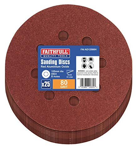 Faithfull AD12580H Aluminium Oxide Disc DID3 Holed 125mm x 80g (Pack of 25)