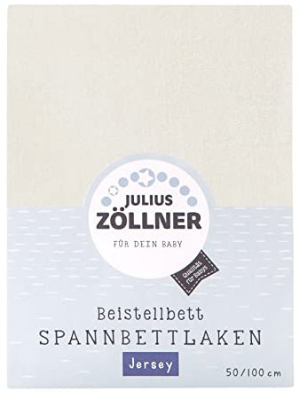 Julius Zöllner 8350013230 - Spannbetttuch Jersey für Stillbett, Größe: 50 x 100 cm, Farbe: ecru