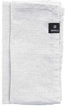 Himla Servietten Weiss 4-er Set Leinenservietten Stoffservietten Stoff waschbar Sunshine - 45x45 cm - 100% Leinen Natur - pflegeleicht - bügelfrei
