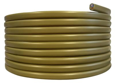 Câble électrique plat doré, long. 3m, H03VVH2-F, 2x0.75mm2, garantie 5 ans - Tibelec