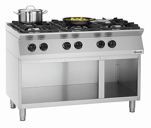 Cuisinière 6 feux, avec soubassement ouvert - Bartscher 1582101
