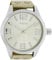 Oozoo C1006 Herrenuhr, Lederarmband, Beige, beige, Streifen