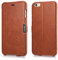ICARER Hülle passend für Apple iPhone 6S Plus und iPhone 6 Plus (5,5 Zoll), Handyhülle mit echtem Leder, Case, Schutz-Hülle, dünne Handytasche, Slim Cover, Vintage Braun