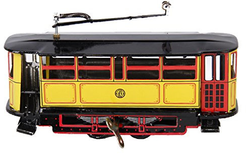 Annata Tram Trolley Tram Giocattolo Di Latta Regalo Da Collezione Tasto W / Wind-up