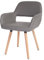 Mendler Esszimmerstuhl HWC-A50 II, Stuhl Küchenstuhl, Retro 50er Jahre Design - Kunstleder, Taupe-grau, helle Beine