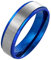 Paula & Fritz® gebürsteter Edelstahlring Damen-Ring Verlobungs-Ring Freundschaftsring Herrenring Partnerring Stepped Edge blau 63 (20)