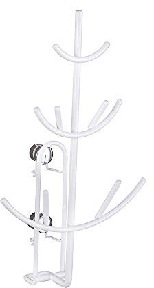 WENKO Schmuckbaum Classic Plus - Schmuckständer mit hochwertigem Rostschutz, Stahl, 15 x 26 x 7.5 cm, Weiß