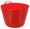 Kerbl Trog FlexBag rot (Flexibler Futtertrog, Müslischüssel, Fassungsvermögen 60 Liter, Futtereimer mit Zwei Griffen) 326197