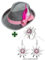 Karneval-Klamotten Oktoberfest Hut Bayern Tirolerhut grau rosa Seppelhut Damen INKL Ring und Ohrringe Edelweiß Oktoberfest Karneval