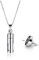 PiercingJak Personalized Custom Stainless Steel Acrylic Cylinder Urn Necklace Ashes Keepsake Memorial Pendant Human Being Ashes Holder Cremation Jewelry w/Fill Kit