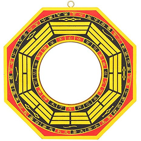 Espejo Bagua Chino Chinese FengShui Dent Convex Bagua Mirror Taoist para la decoración del hogar Adorno de Negocios (6in/Concave)