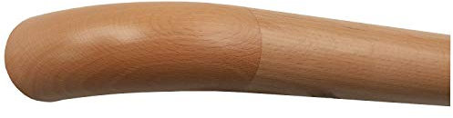TIBU Barandilla de madera de haya, 30-500 cm, pasamanos de pared, mango de barra de escalera, longitud 170 cm y extremos curvados de madera