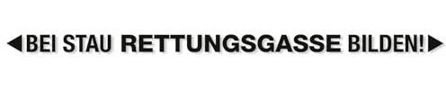 Bei Stau Rettungsgasse bilden! Auto-Aufkleber in schwarz I 80 cm breit I freistehender Folienplott für PKW Anhänger Wohnwagen wetterfest I hin562