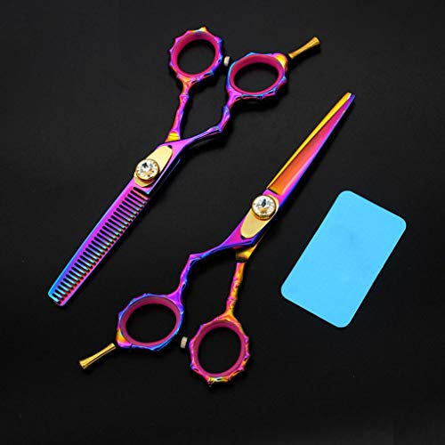 Linkshändige Professional 5.5 Zoll Haare schneiden Schere Schneiden Friseur Make-up Set Schere Ausdünnung Friseurscheren japanischen Edelstahl,Multicolored,5.5 inch